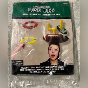 💥NEW Inflatable Post Ring Toss Football Party Game Amscam Blow Up